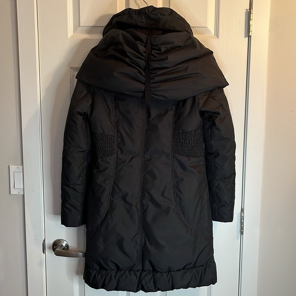 ❤️Tahari winter down puffer jacket women’s black statement collar - Picture 8 of 16